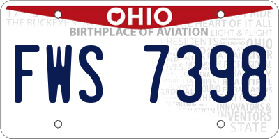 OH license plate FWS7398