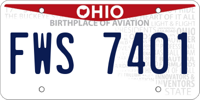 OH license plate FWS7401