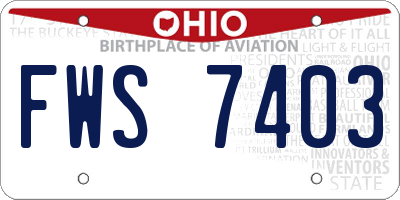 OH license plate FWS7403