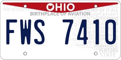 OH license plate FWS7410