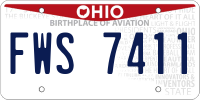 OH license plate FWS7411
