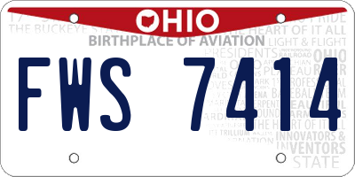 OH license plate FWS7414