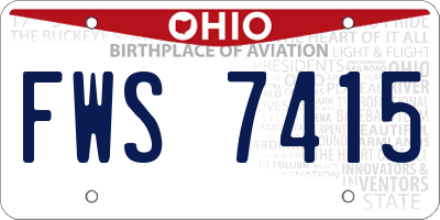 OH license plate FWS7415