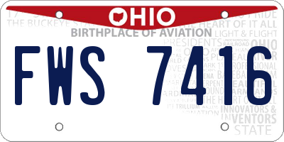 OH license plate FWS7416