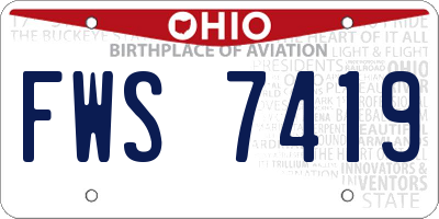 OH license plate FWS7419