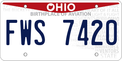 OH license plate FWS7420