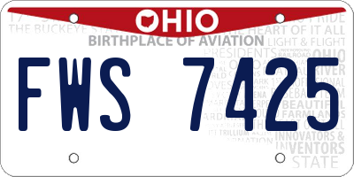 OH license plate FWS7425