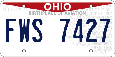 OH license plate FWS7427