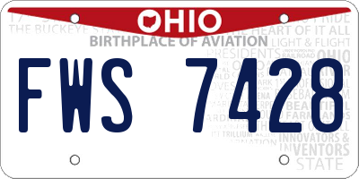OH license plate FWS7428