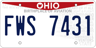 OH license plate FWS7431