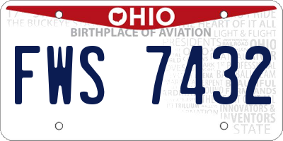 OH license plate FWS7432
