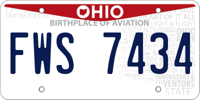 OH license plate FWS7434