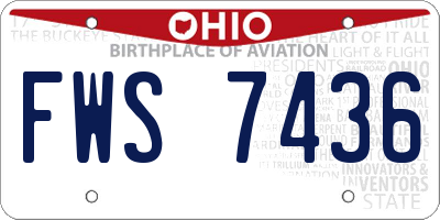 OH license plate FWS7436