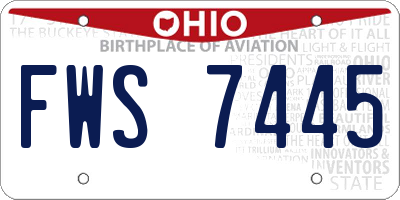 OH license plate FWS7445