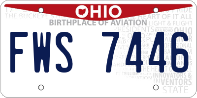 OH license plate FWS7446