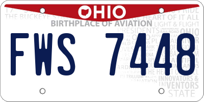 OH license plate FWS7448