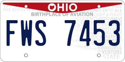 OH license plate FWS7453