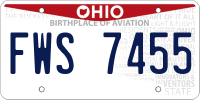 OH license plate FWS7455