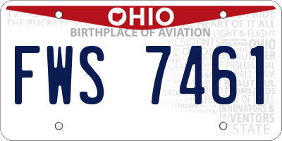 OH license plate FWS7461