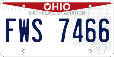 OH license plate FWS7466