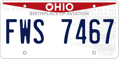 OH license plate FWS7467