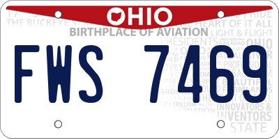 OH license plate FWS7469