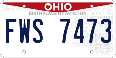 OH license plate FWS7473