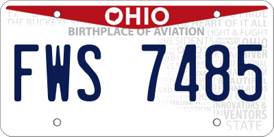 OH license plate FWS7485