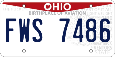 OH license plate FWS7486