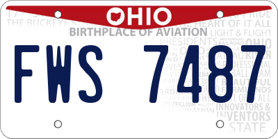 OH license plate FWS7487