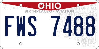 OH license plate FWS7488