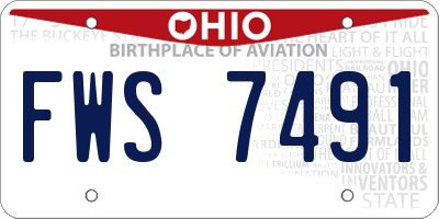 OH license plate FWS7491