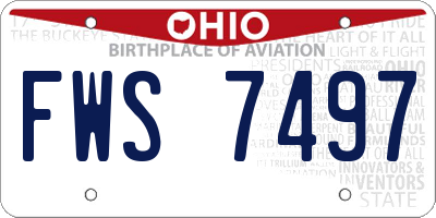 OH license plate FWS7497
