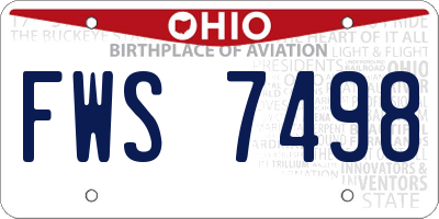 OH license plate FWS7498
