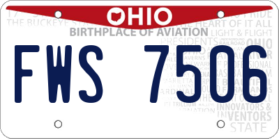 OH license plate FWS7506