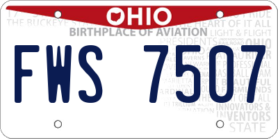 OH license plate FWS7507