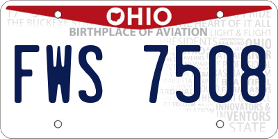 OH license plate FWS7508