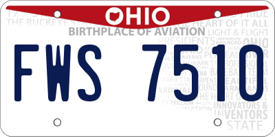 OH license plate FWS7510