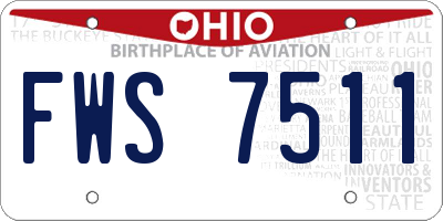 OH license plate FWS7511