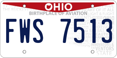 OH license plate FWS7513