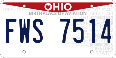 OH license plate FWS7514