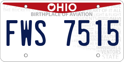 OH license plate FWS7515