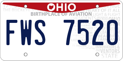 OH license plate FWS7520