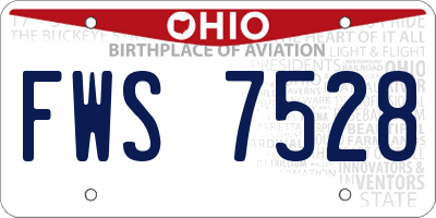 OH license plate FWS7528