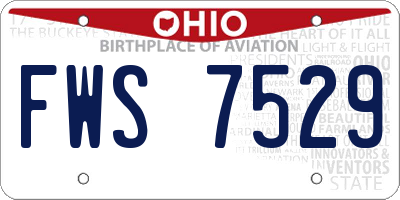 OH license plate FWS7529
