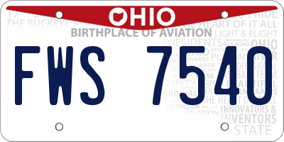OH license plate FWS7540