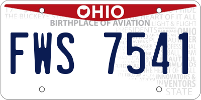 OH license plate FWS7541