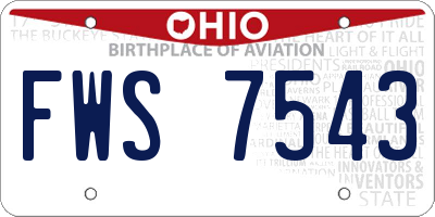 OH license plate FWS7543