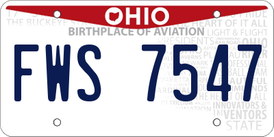 OH license plate FWS7547