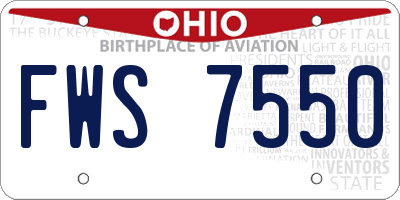 OH license plate FWS7550
